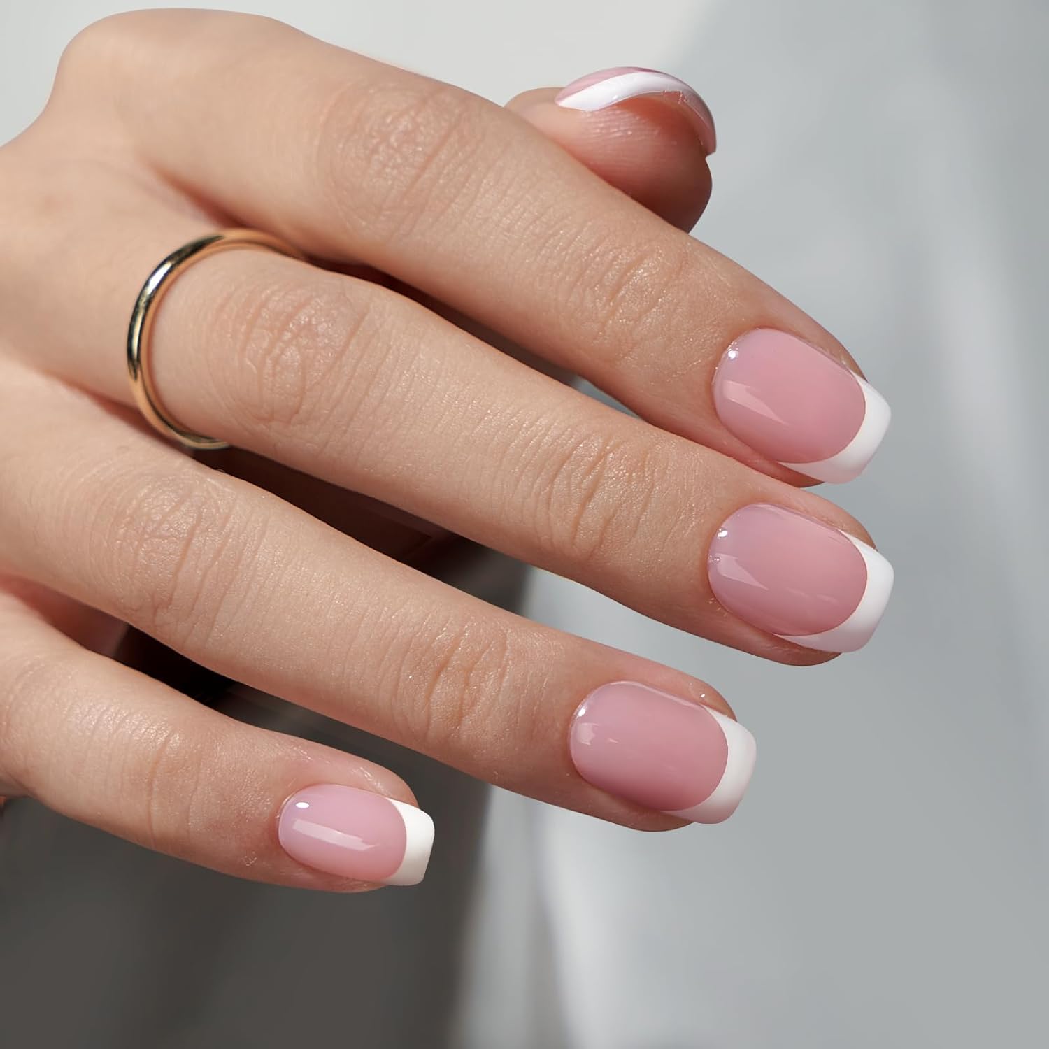 Nail Art France - 24 шт. короткие квадратные белые французские