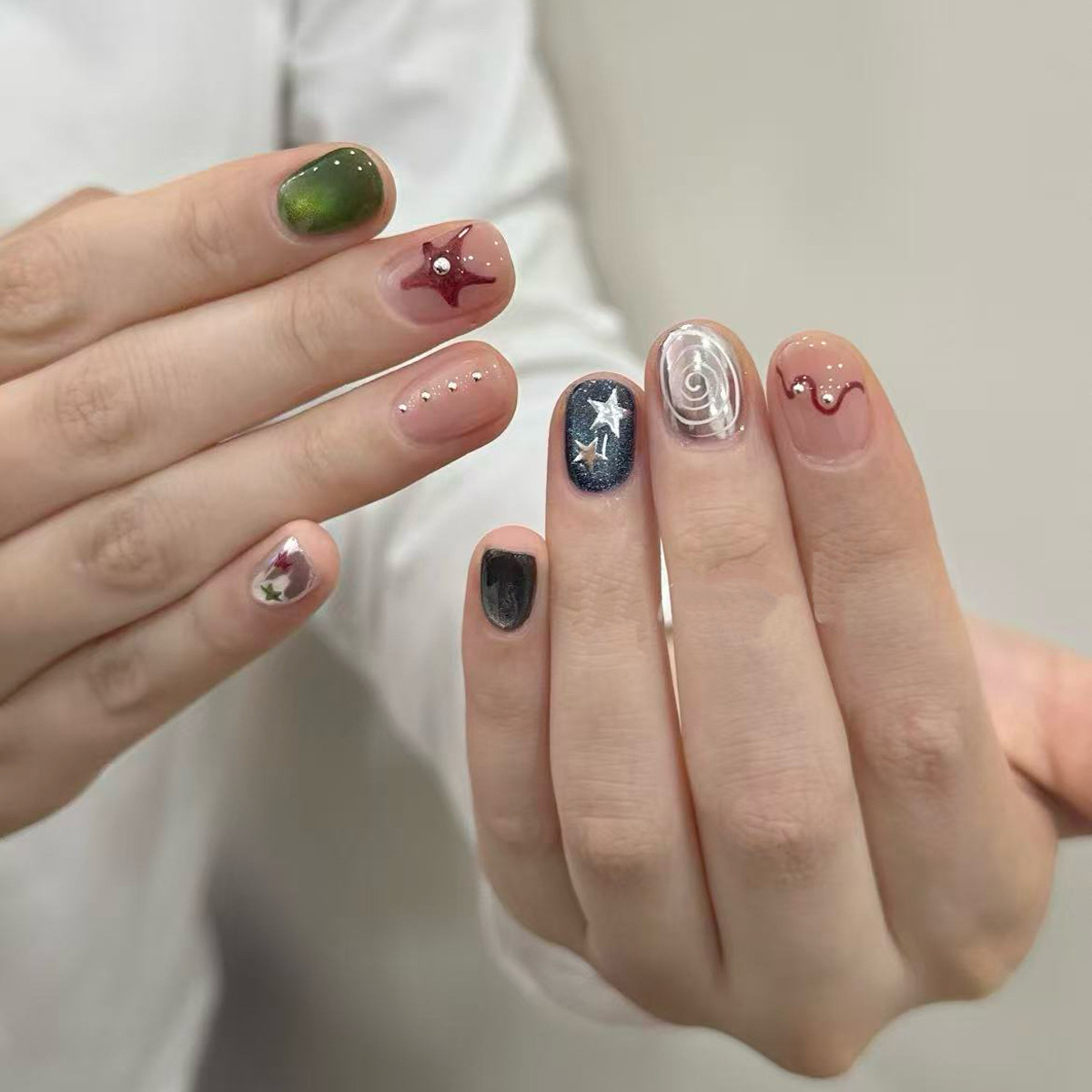 10 шт. блестящие кошачьи глаза – обзор и цена Nail Art Y2K