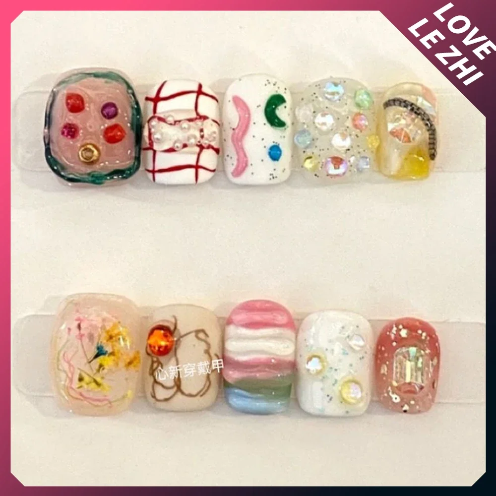 10 шт., забавные цветные корот – обзор и цена Nail Art Xs