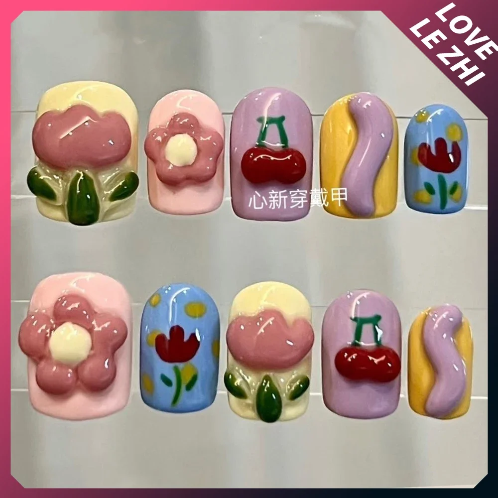 10 шт., забавные цветные корот – обзор и цена Nail Art Xs