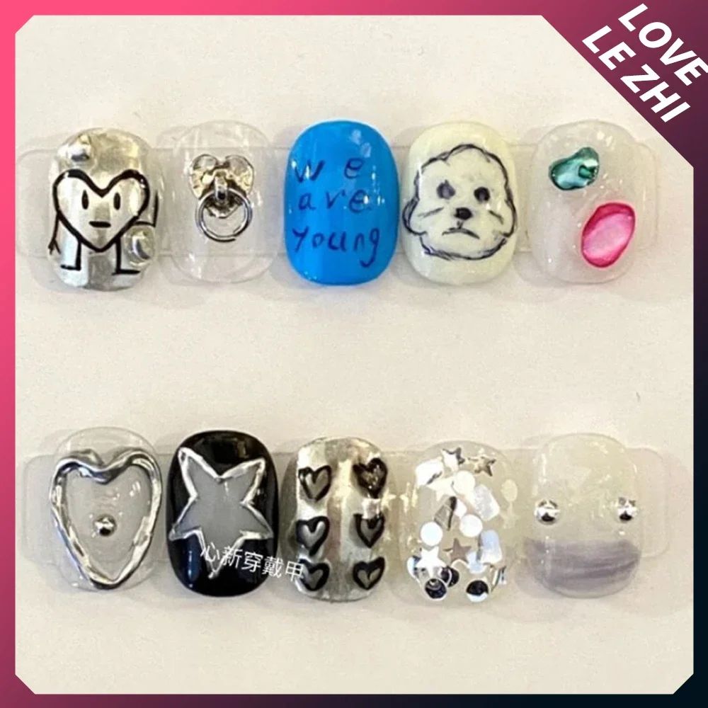10 шт., забавные цветные корот – обзор и цена Nail Art Xs