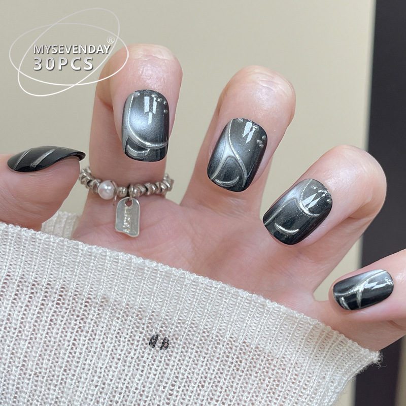 30 шт., французские черные нак – обзор и цена Nail Art Full Cat Eye