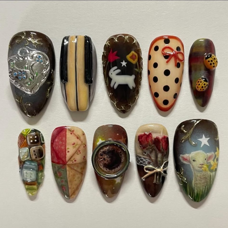 24 шт., винтажные накладные но – обзор и цена Nail Art Y2K