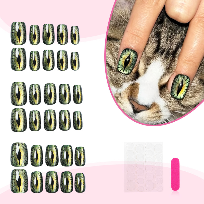 Короткие накладные ногти для ж – обзор и цена Nail Art Full Cat Eye