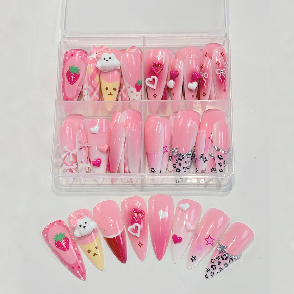 96 шт. розовых длинных накладн – обзор и цена Nail Art Y2K